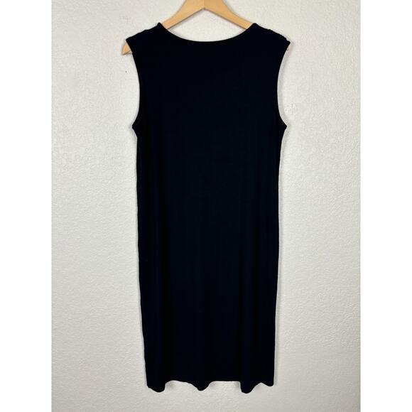 Eileen Fisher Women’s Dress Sz Medium Black Stretch Comfort Minimal Stretch - Picture 5 of 7